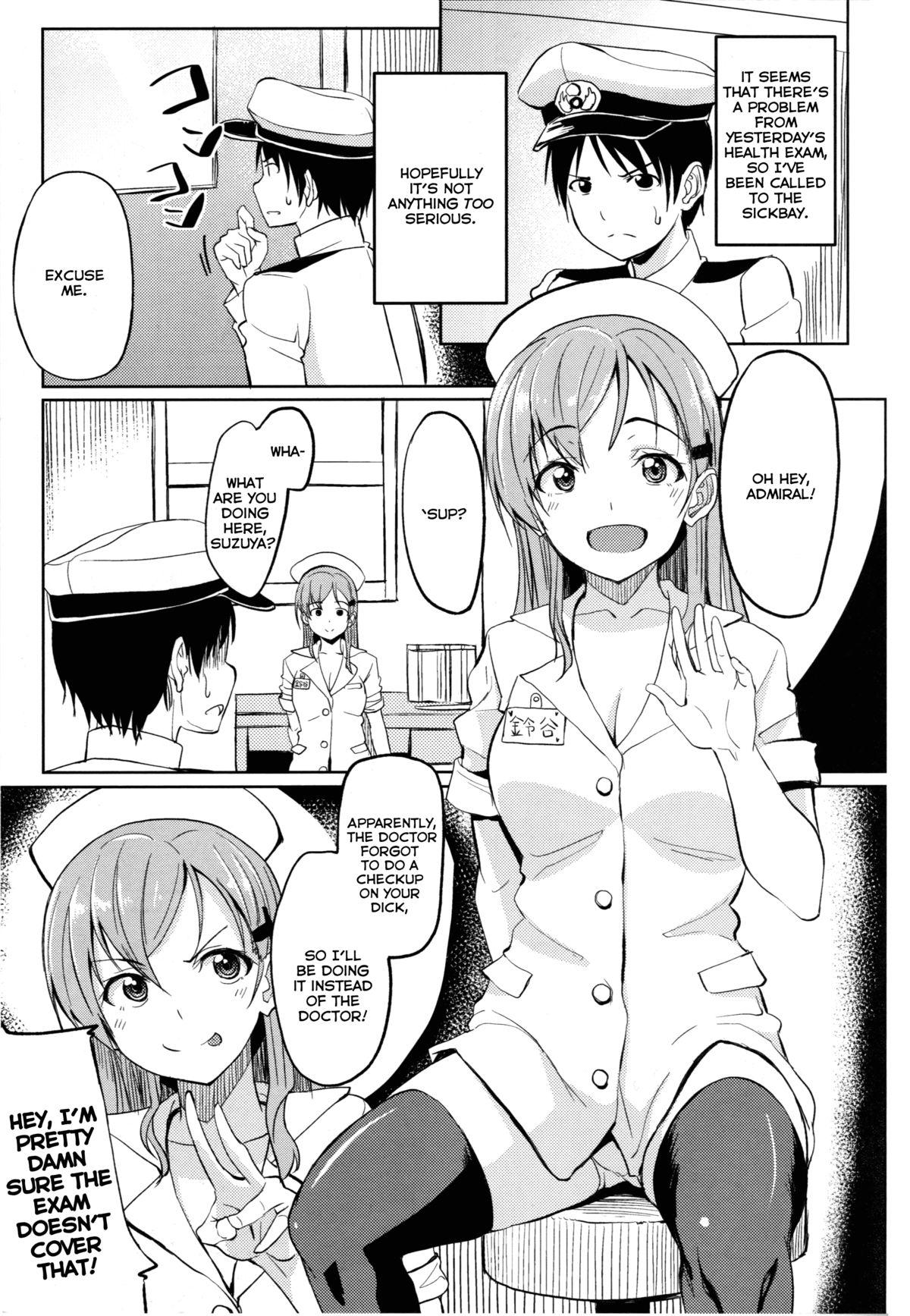 Mallu Nurse Suzuya ni Shibori torareru Hon - Kantai collection Sloppy Blowjob - Page 2