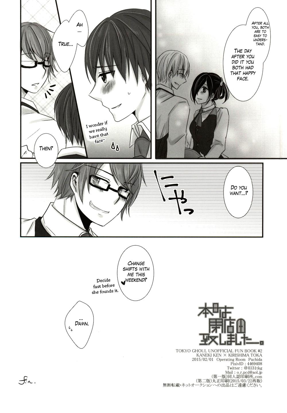 No Condom Honjitsu wa Heiten Itashimashita - Tokyo ghoul Gayfuck - Page 33