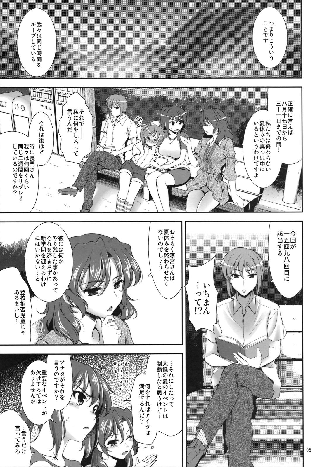 Cum Shot Manatsu no Yoru no Yume no Mata Yume no Mata Yume - The melancholy of haruhi suzumiya Underwear - Page 4