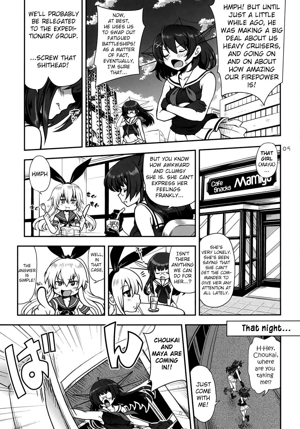 Gloryhole a hack aim you Shimakaze Choukai no Daisakusen! Maya-sama o Kaijuu seyo!! - Kantai collection Old And Young - Page 4