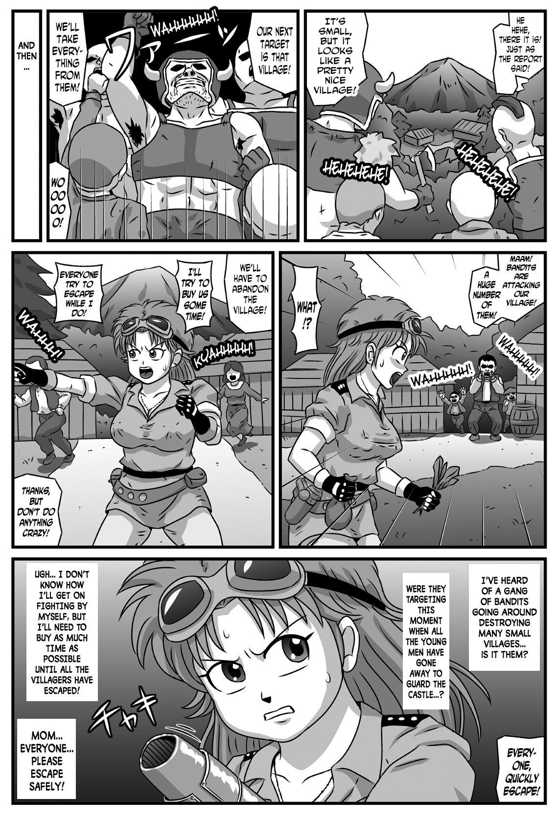 British Kyonyuu Oyako ga Touzoku-dan no Nikubenki ni Nattara - Dragon quest dai no daibouken Scissoring - Page 2