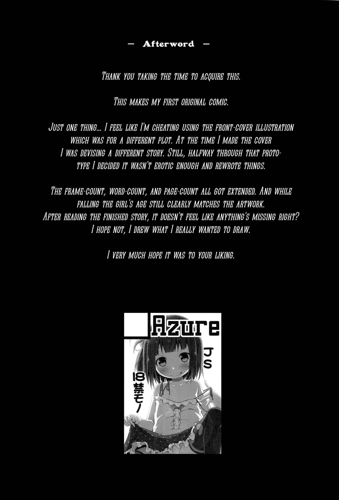 (C94) [Azure (Kagono Tori)] Tonari no Heya ni Sundeiru Yasashii Onii-san wa Jitsu wa Lolicon Deshita | The Nice Onii-san Who Lives Next Door is Actually a Lolicon [English] {Mistvern} 25
