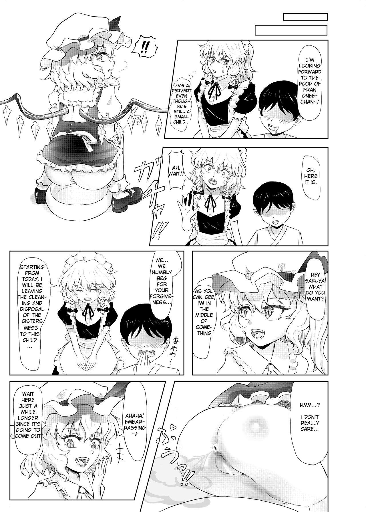 Big Natural Tits Akuma no Yakata no Omaru Jijou | The Toilet situation of the Devils Mansion - Touhou project Groupfuck - Page 3