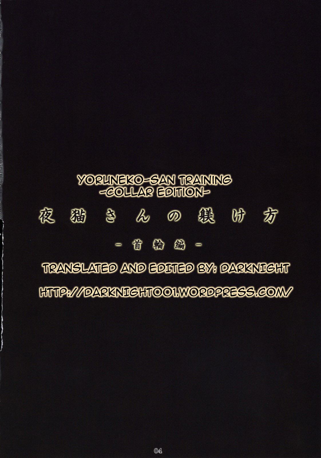 (C76) [Nagaredamaya (Bang You)] Yoruneko-san no Shitsukekata -Kubiwahen- [Yoruneko-San Training -Collar Edition-] (Bleach) [English] [Darknight] 2