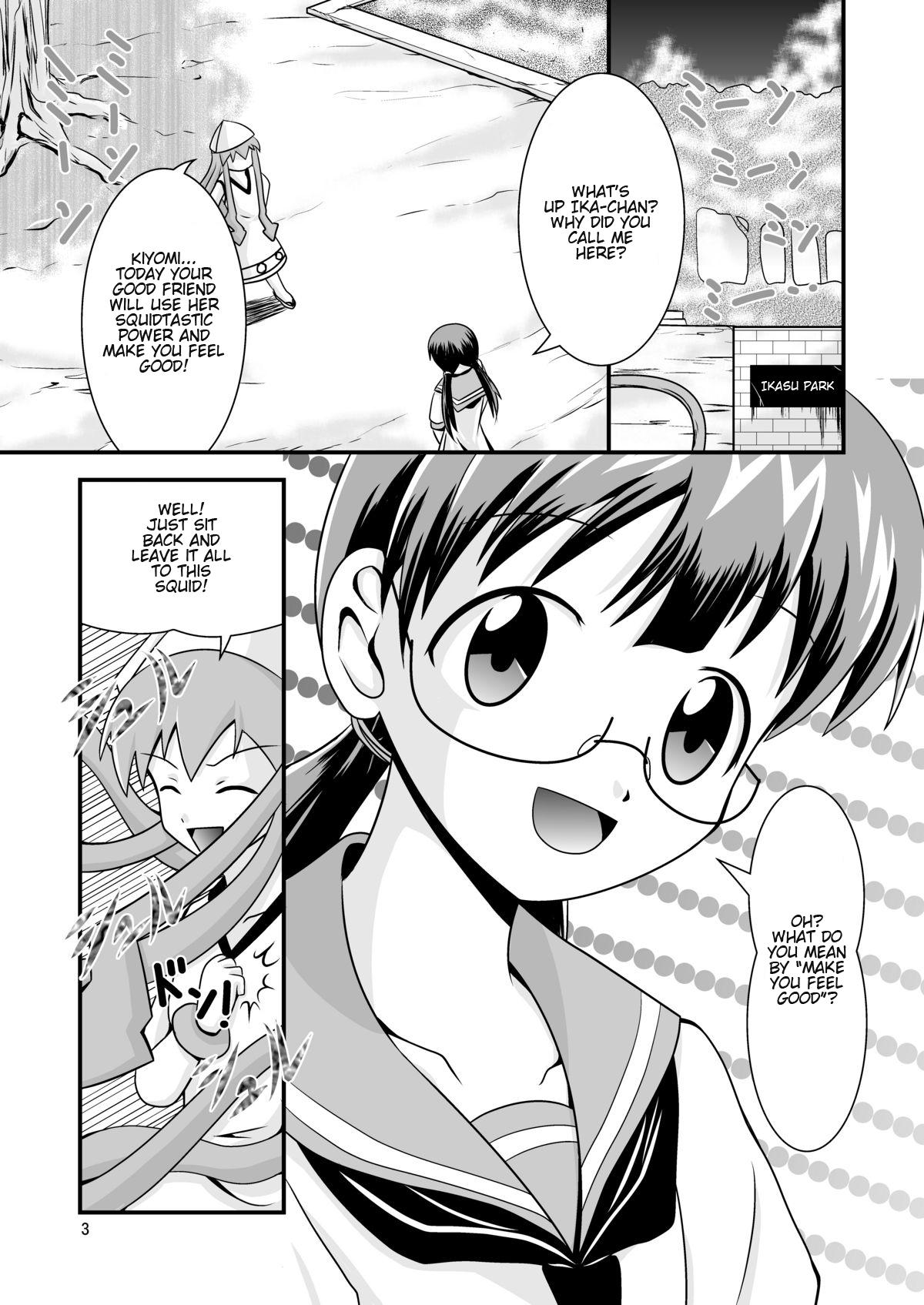 Licking Pussy Kiyomi to Sanae to Ika-chan to! - Shinryaku ika musume Milf Sex - Page 3