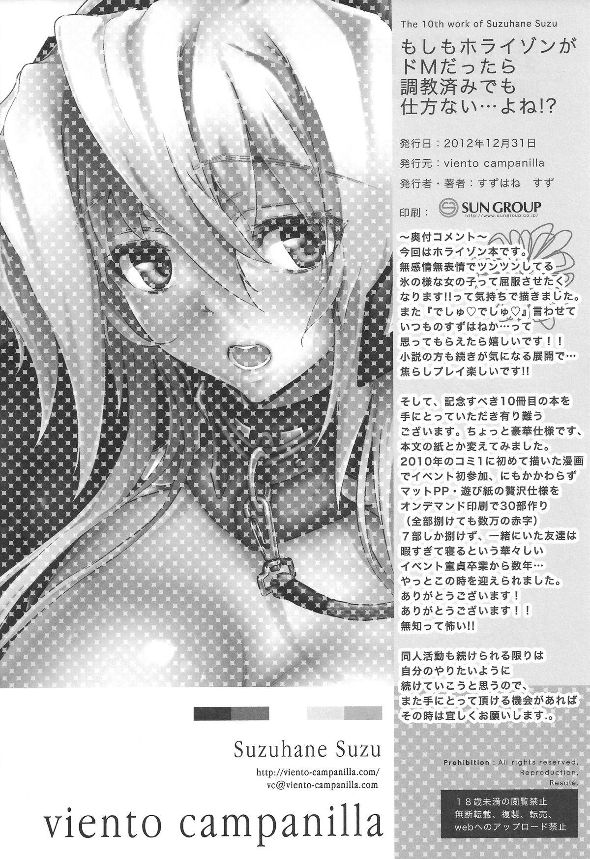 Hd Porn Moshimo Horizon ga do M nara Choukyou Sumi demo Shikatanai...yo ne!? - Kyoukai senjou no horizon Gag - Page 25